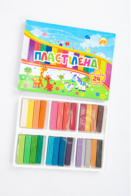 Пластилін 24 кольори, 370 г, Тетрада